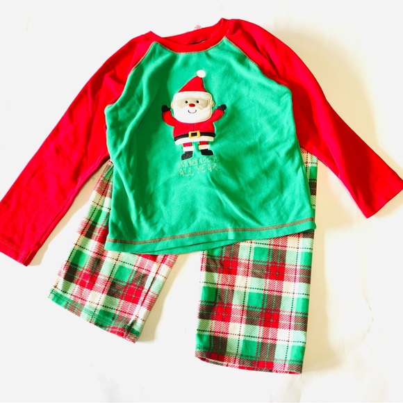 Carter's | Pajamas | Carters Fleece Santa Plaid Christmas Pajamas Boys ...